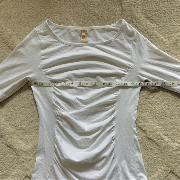 Sundance White 3/4 Sleeve Ruched Top - Picture 3 of 6